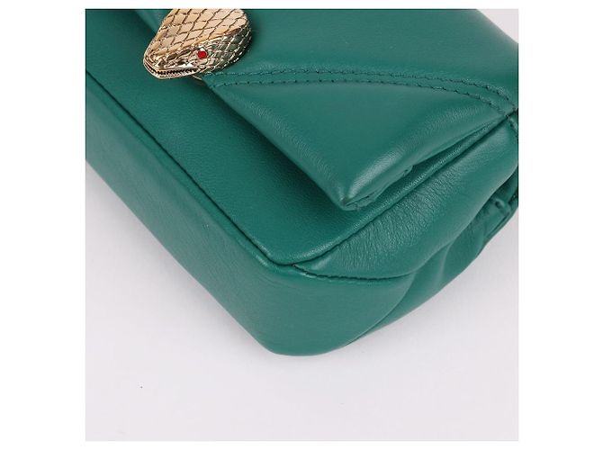Bulgari Borsa a tracolla Nano Serpenti in tonalità oro Verde - vista 11