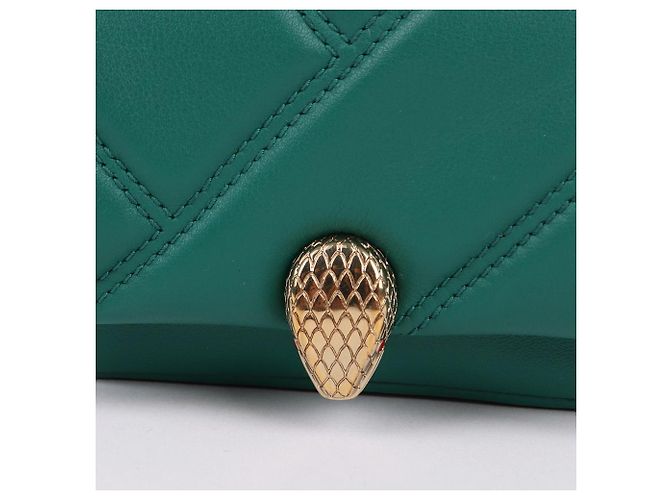 Bulgari Borsa a tracolla Nano Serpenti in tonalità oro Verde - vista 2