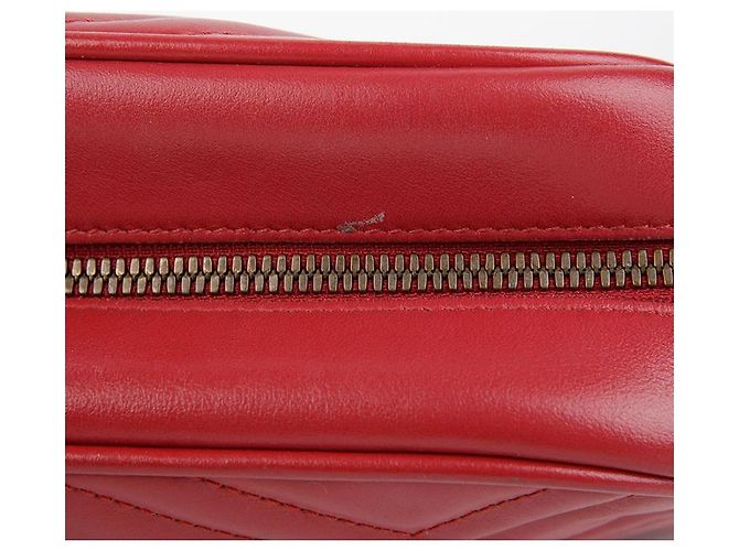 Gucci Piccola borsa a tracolla e crossbody in pelle matelassé rossa GG Marmont Rosso - vista 6