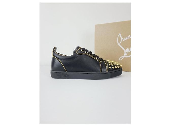 Christian Louboutin Sneakers Black Gold Rush Spike Nero - vista 2