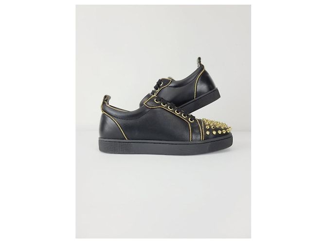 Christian Louboutin Sneakers Black Gold Rush Spike Nero - vista 3