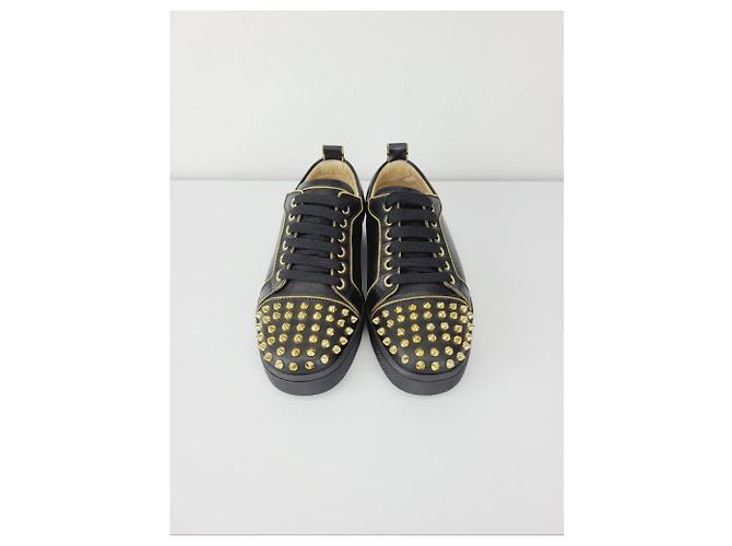 Christian Louboutin Sneakers Black Gold Rush Spike Nero - vista 4