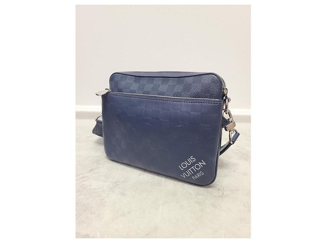 Louis Vuitton Borsa a tracolla Damier Trio Blu Zaffiro - vista 3