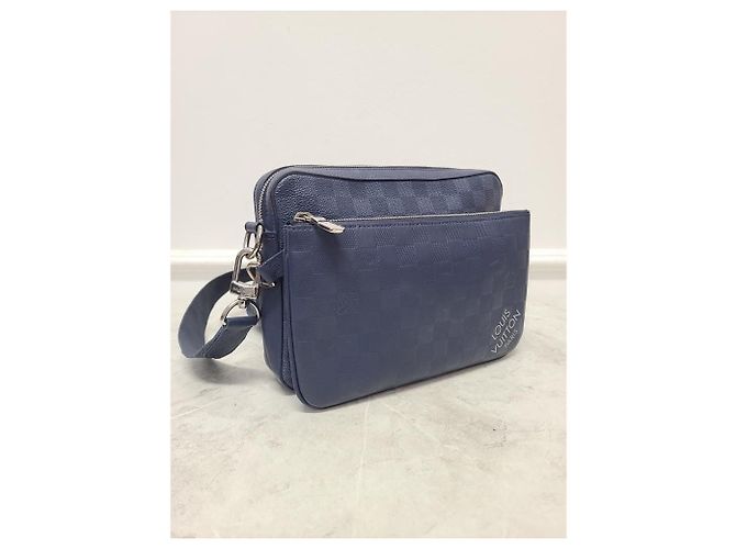 Louis Vuitton Borsa a tracolla Damier Trio Blu Zaffiro - vista 4