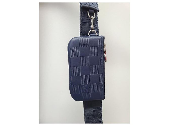 Louis Vuitton Borsa a tracolla Damier Trio Blu Zaffiro - vista 5