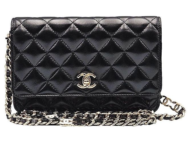 Chanel Black Lambskin WOC Small Crossbody Nero - vista 2