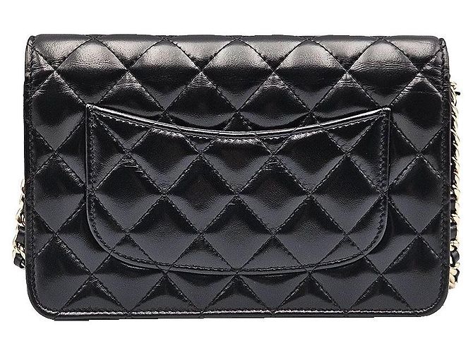 Chanel Black Lambskin WOC Small Crossbody Nero - vista 5