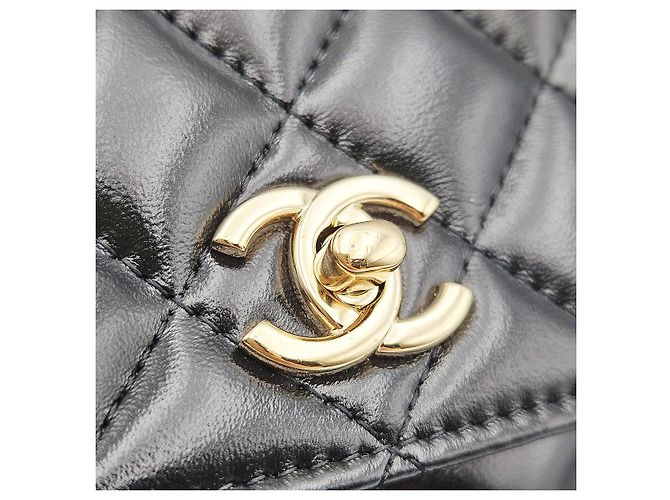 Chanel Black Lambskin WOC Small Crossbody Nero - vista 8
