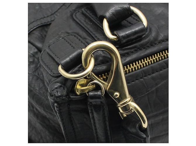 Givenchy Borsa a tracolla Pandora in pelle nera, media, con finiture dorate Nero - vista 9