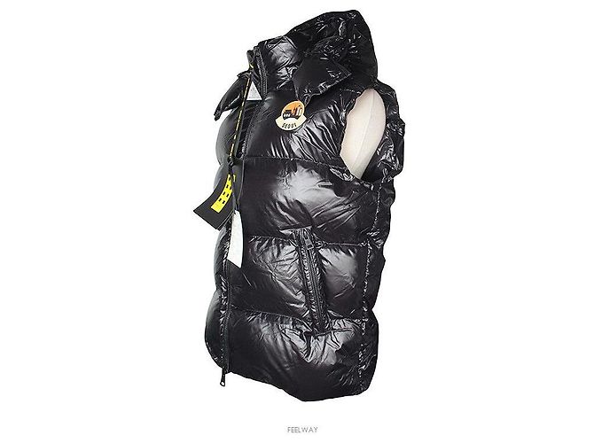 Moncler Genius Schwarze Steppweste mit Kapuze - Ansicht 2