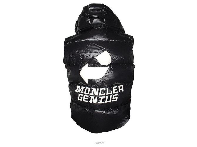 Moncler Genius Schwarze Steppweste mit Kapuze - Ansicht 3