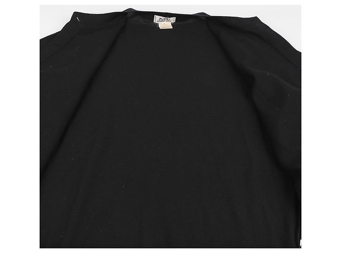 Hermès Strickjacke aus schwarzer Wolle und mehrfarbiger Seide mit Rundhalsausschnitt - Ansicht 8