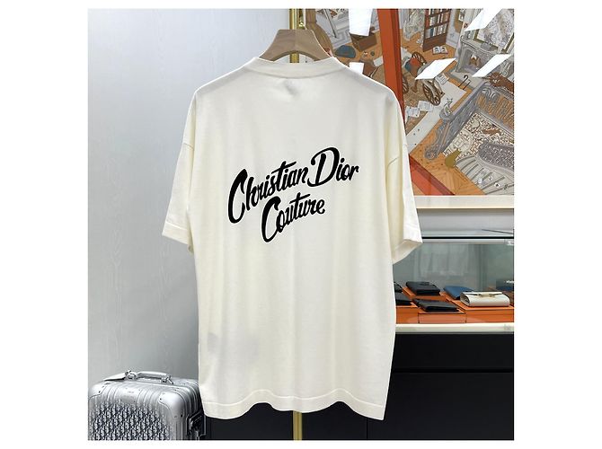 Dior Camiseta de jersey de algodão e seda ecru Branco - vista 2