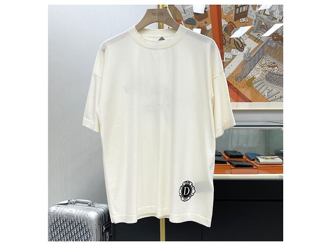 Dior Camiseta de jersey de algodão e seda ecru Branco - vista 3