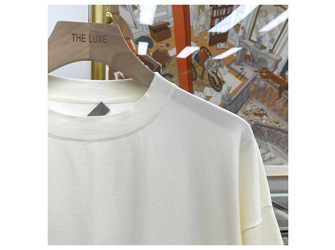 Dior Camiseta de jersey de algodão e seda ecru Branco - vista 4