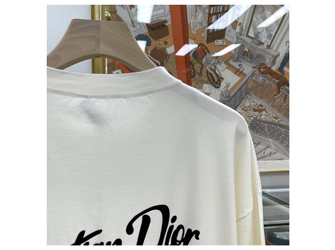 Dior Camiseta de jersey de algodão e seda ecru Branco - vista 6