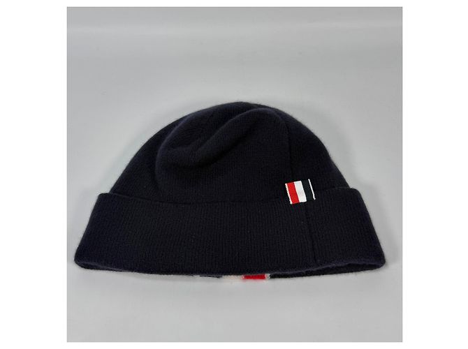 Thom Browne Gestrickte Beanie aus Merinowolle (OS) Blau - Ansicht 3