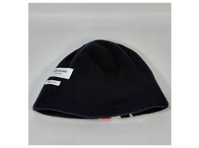 Thom Browne Gestrickte Beanie aus Merinowolle (OS) Blau - Ansicht 5
