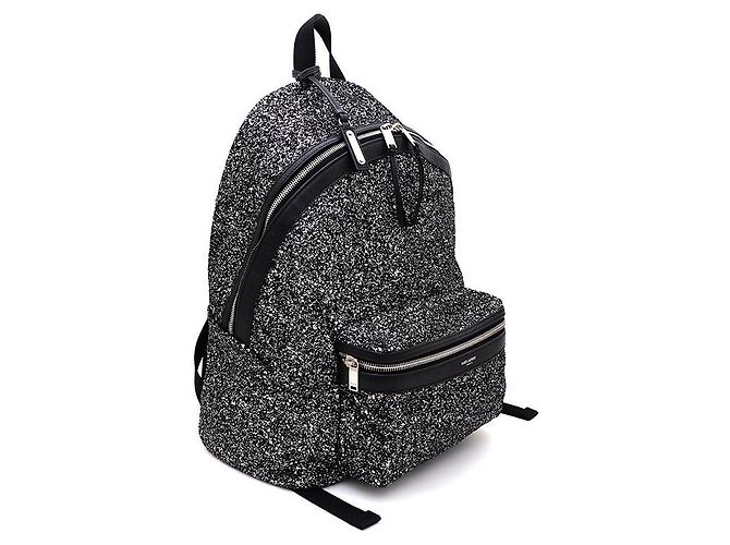 Saint Laurent Sequin Classic City Rucksack Schwarz - Ansicht 2