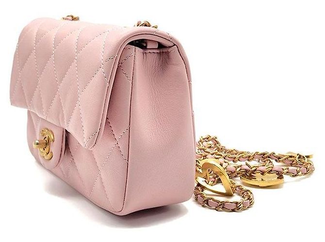 Chanel Mini borsa flap con charm a cuore in agnello Rosso - vista 2