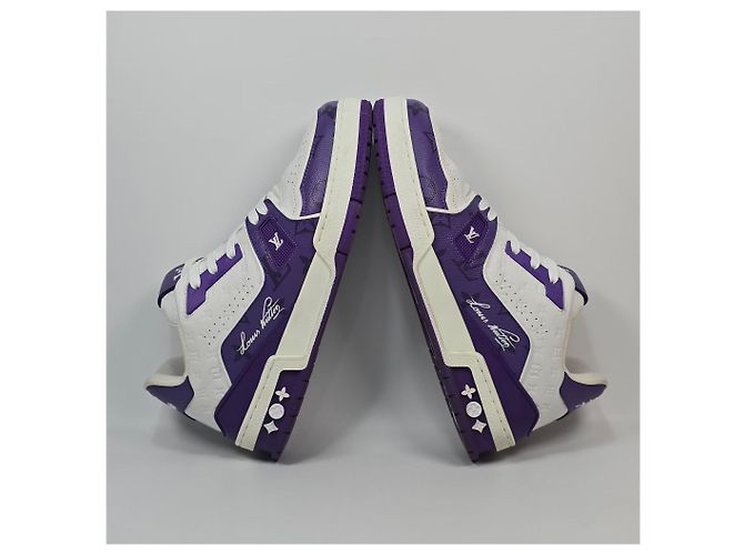 Louis Vuitton Sneakers Trainer Monogram LV Viola Porpora - vista 5