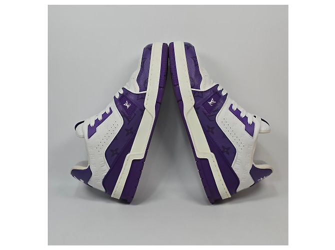 Louis Vuitton Sneakers Trainer Monogram LV Viola Porpora - vista 6