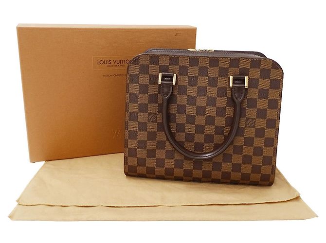 Borsa Triana in tela Damier Louis Vuitton Marrone - vista 5