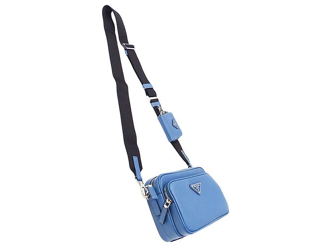 Prada Handtasche aus hellblauem Saffiano-Leder - Ansicht 4