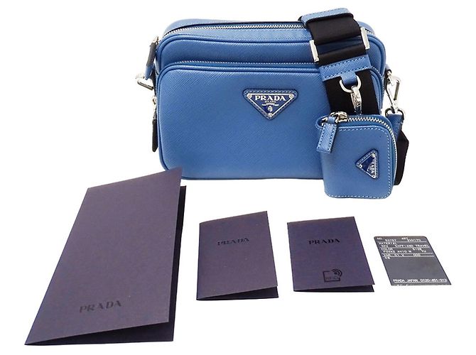 Prada Handtasche aus hellblauem Saffiano-Leder - Ansicht 5