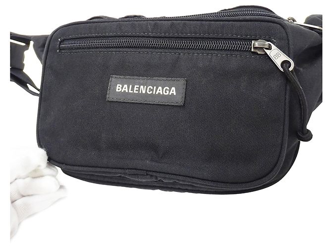 Borsa a mano in nylon nero Balenciaga - vista 9