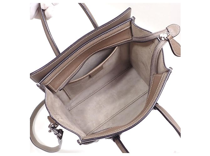 Céline Borsa Celine Luggage Nano Shopper Grigio - vista 6