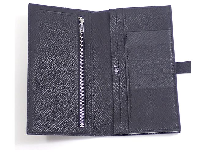 Hermès Hermes Bearn Soufflé Bi-fold Wallet Schwarz - Ansicht 7