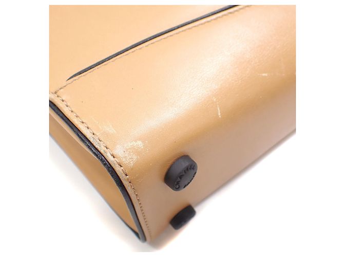 Borsa a tracolla con catena in pelle beige Chanel - vista 3