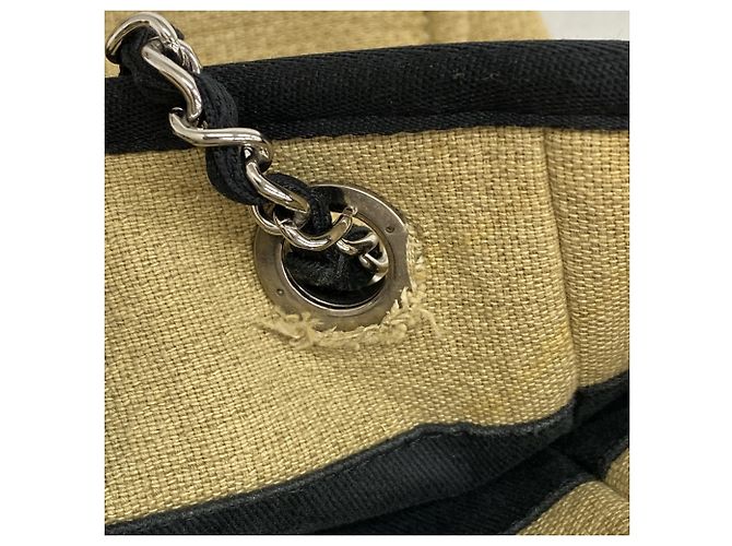 Chanel Deauville Canvas Chain Tote Bag Beige - Ansicht 6