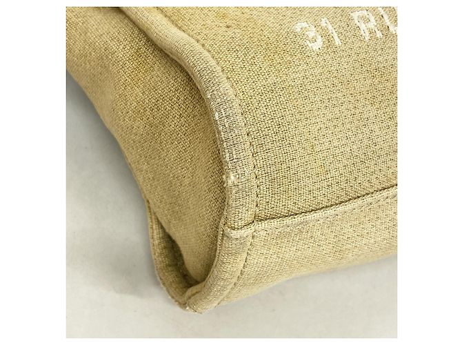 Chanel Deauville Canvas Chain Tote Bag Beige - Ansicht 8