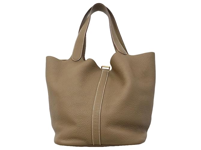 Hermès Borsa Hermes Picotin Lock GM Taupe - vista 7