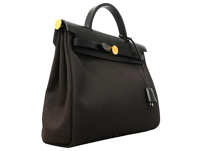 Hermès Borsa Hermes Herbag Zip PM Marrone Nero - vista 2