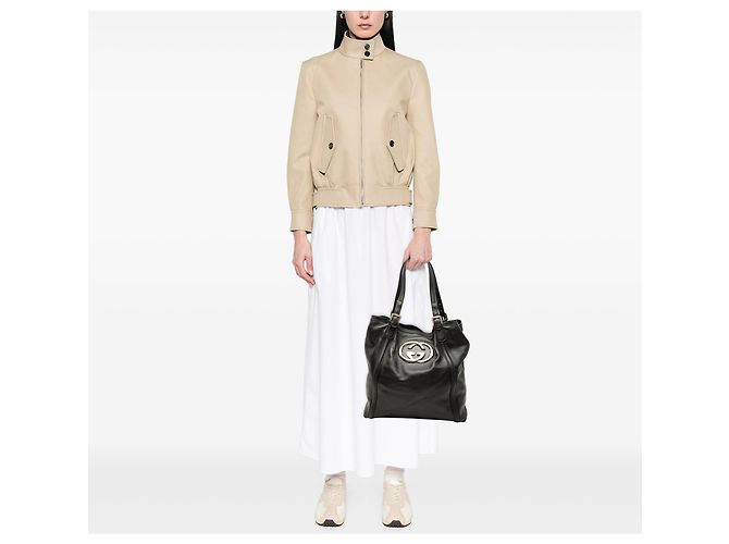Gucci Black Calfskin Britt Tote Schwarz - Ansicht 6