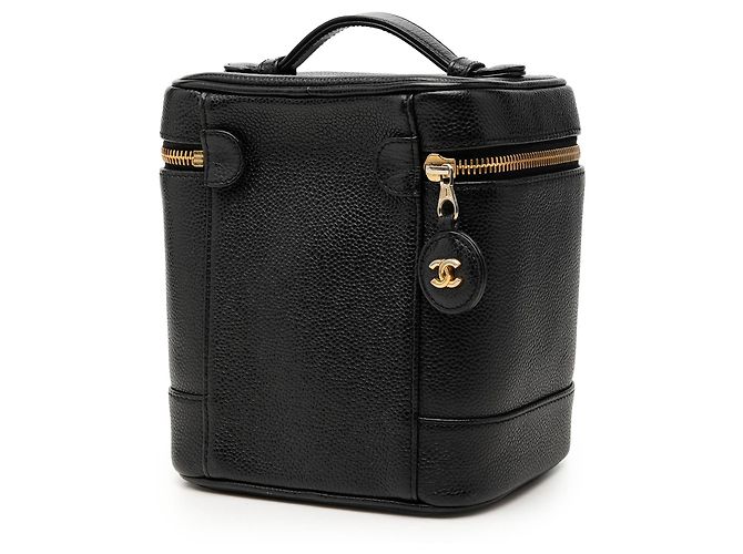 Vanity Beauty Case Chanel Black CC Caviar Nero - vista 2