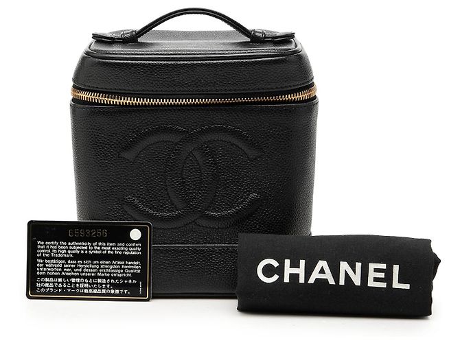 Vanity Beauty Case Chanel Black CC Caviar Nero - vista 7