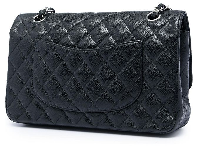 Chanel Black Medium Classic Caviar Double Flap Nero - vista 2