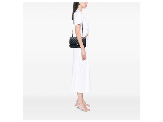 Chanel Black Medium Classic Caviar Double Flap Nero - vista 5