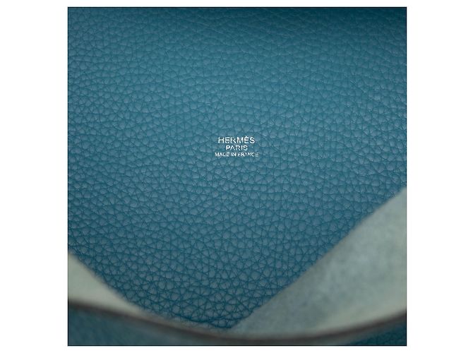 Hermès Picotin 22 in pelle Clemence blu - vista 5
