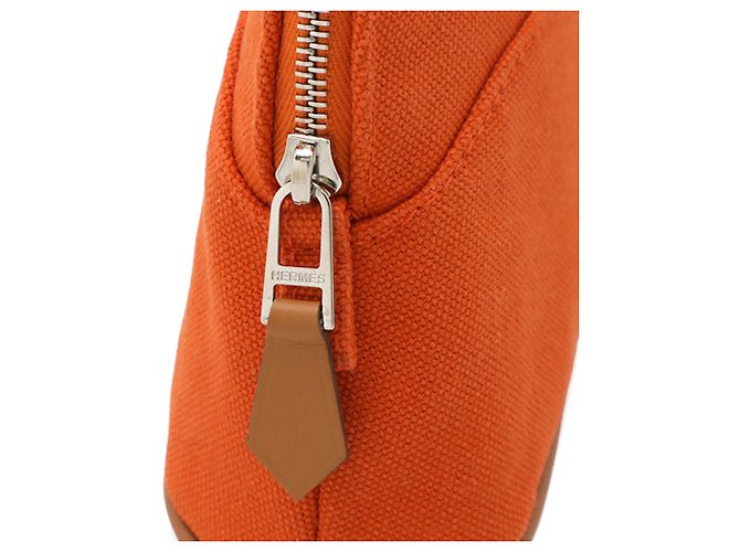 Pochette Bolide Mini in tela arancione Hermès - vista 4