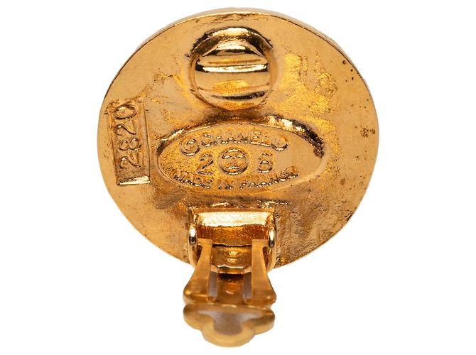Orecchini Chanel Gold CC placcati oro tondi con clip D'oro - vista 3