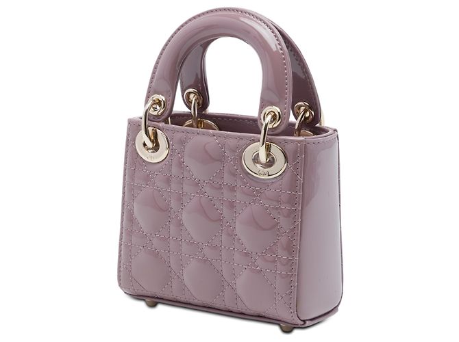 Lady Dior in micro vernice rosa cannage - vista 2