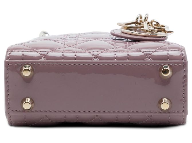 Lady Dior in micro vernice rosa cannage - vista 3