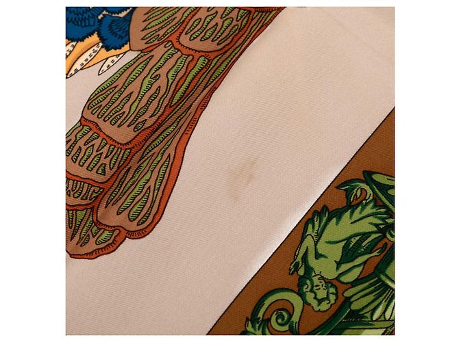 Sciarpa in seta Hermès Marrone L Atlantide 90 - vista 4