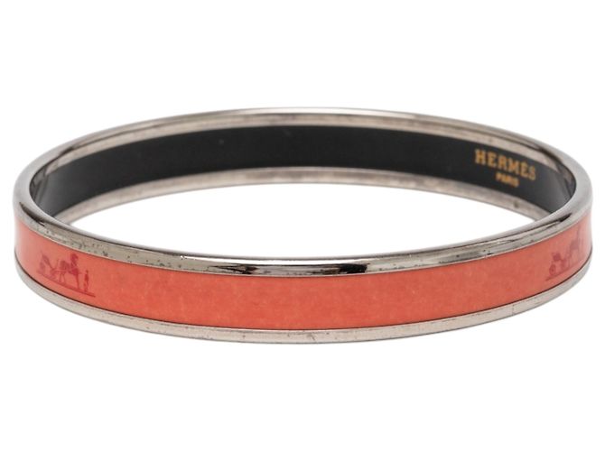 Hermès Orange Narrow Caleche Email Armband 65 - Ansicht 2