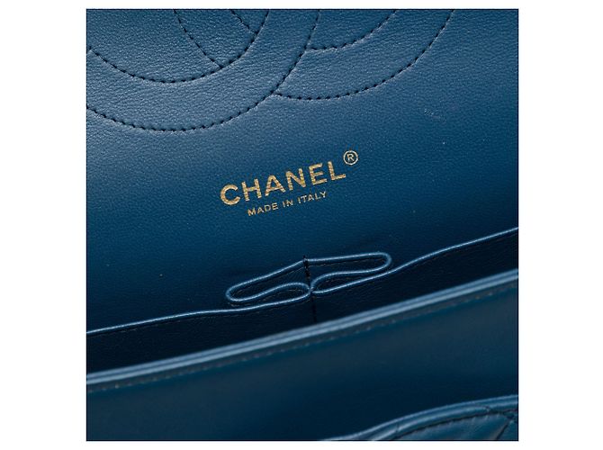 Chanel Blue Jumbo Classic Lambskin Double Flap Blau Dunkelblau - Ansicht 5
